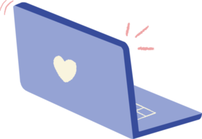 Laptop computer in flat style. Desktop computer. png