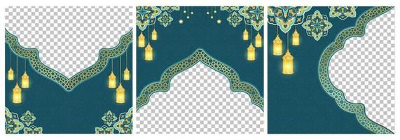 Islamic ornament template for background, sale, product photo, photo frame, twibbon, banner, poster, cover design, envelope, social media feed. Ramadan Kareem and eid mubarak 2023 greeting concept vector