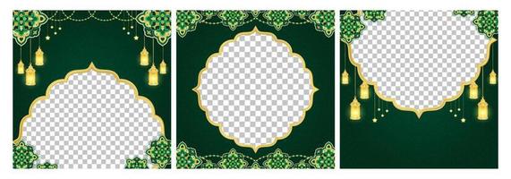 Islamic ornament template for background, sale, product photo, photo frame, twibbon, banner, poster, cover design, envelope, social media feed. Ramadan Kareem and eid mubarak 2023 greeting concept vector
