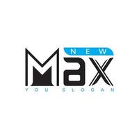 nuevo max logo vector ilustración con negro y cielo azul.