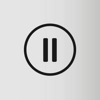 Pause button sign. Flat style icon on gray background. Multimedia symbol. Vector illustration