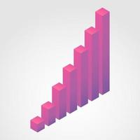 Vertical Bar graph. Diagram symbol. Color design. Vector illustration