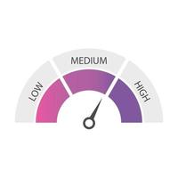 Speedometer, tachometer, indicator icons. Performance measurement. White background. Vector illustration