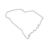 South Carolina - U.S. state. Contour line in black color. Vector illustration. EPS 10