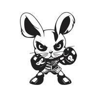 rabbit boxer fighter, vector concept digital art ,hand drawn illustration