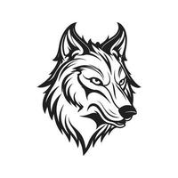 wolf, vector concept digital art ,hand drawn illustration