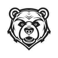 bear mascot logo ,hand drawn illustration. Suitable For Logo, Wallpaper, Banner, Background, Card, Book Illustration, T-Shirt Design, Sticker, Cover, etc vector
