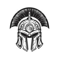 spartan helmet, vector concept digital art ,hand drawn illustration