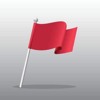 Rectangular flag flapping, element and decoration design. vector