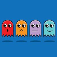 The Illustration of Pacman Ghost vector