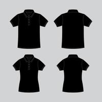 Flat Outline Polo Black Shirt vector