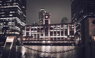 March 3 2023. Chicago, Illinois. Architecture and buildings in downtown Chicago at night. photo