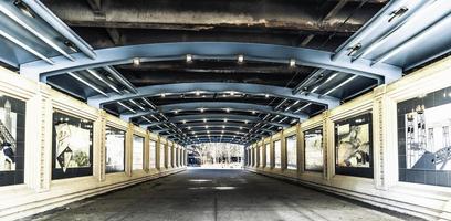 March 4 2023. Chicago, Illinois. An underpass walkway with artwork on the walls in downtown Chicago. photo