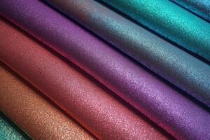 Colourful glittering paper from above created with technology. photo