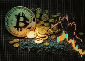 Cryptocurrency is losing massive value - are these investments still safe created with technology. photo