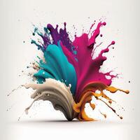 Powder splash vibrant color with white background photo