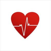 Heartbeat. Heart shape icon. Cardiogram of heart. Vector illustration