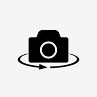Camera-photographic equipment. 360-degree view. Vector illustration