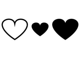 Heart shape in black color. Heart symbol. Vector illustration.