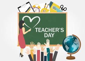 World Teacher's Day. Internatioanl holiday. Greeting card. Vector illustration. EPS 10