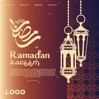 Ramadán kareem vector diseño para bandera, tarjeta, social medios de comunicación alimentar, fondo, lata ser usado como un tarjeta, y web. adicional a el diseño de el Ramadán Kareem, eid al-fitr y eid al-adha. vector