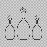 illustration of mosque dome with star moon. Islamic icons can be used for the month of Ramadan,  Eid and Eid Al-Adha. for logo, website and poster designs. isolated and easily editable objects. vector