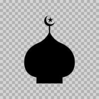 illustration of mosque dome with star moon. Islamic icons can be used for the month of Ramadan,  Eid and Eid Al-Adha. for logo, website and poster designs. isolated and easily editable objects. vector