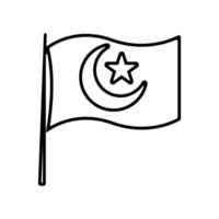 illustration of a flag with a star moon image. Islamic icons can be used for the month of Ramadan, Eid and Eid Al-Adha. for logo, website and poster designs. vector