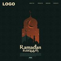 Ramadán kareem vector diseño para bandera, tarjeta, póster, social medios de comunicación alimentar, y antecedentes. el Ramadán Kareem, eid al-fitr y eid al-adha. vector