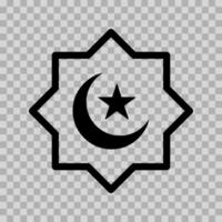 ilustración de un estrella Luna flanqueado por creciente. símbolo de islam. islámico íconos lata ser usado para el mes de ramadán, eid y eid al-adha. para logo, sitio web y póster diseños vector