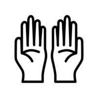illustration of a hand praying or asking. Islamic icons can be used for the month of Ramadan, Eid and Eid Al-Adha. for logo, website and poster designs. vector