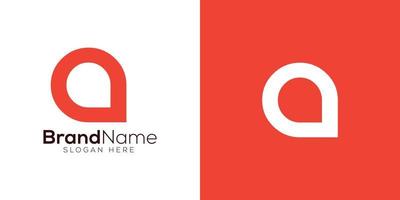 Letter A tech logo design  template on white and red background vector