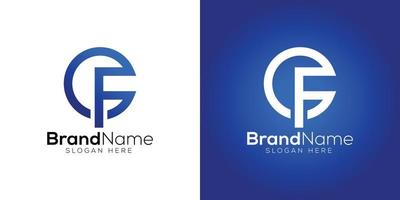 Modern trendy letter G F logo design template vector