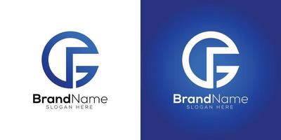 Modern trendy letter G F logo design template vector