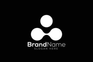 Trandy letter A technology logo design template vector