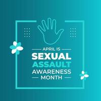 Sexual assault awareness month background or banner design template with ribbon. Vector illustration.