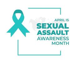 Sexual assault awareness month background or banner design template with ribbon. Vector illustration.