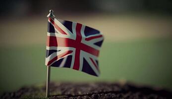 UK or United kingdom flag with blurred background generative ai photo