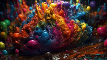 colorful burst splashes photo