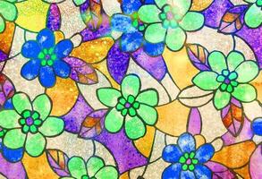 Image of a multicolored stained glass window photo