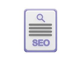 Certificate seo icon 3d render illustration vector