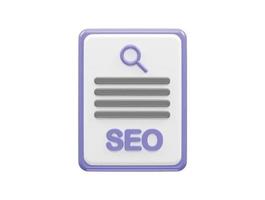 Certificate seo icon 3d render illustration vector