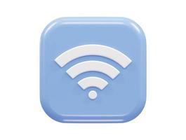 Wifi icon 3d render vector illustration