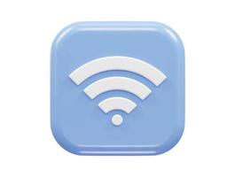 Wifi icon 3d render vector illustration