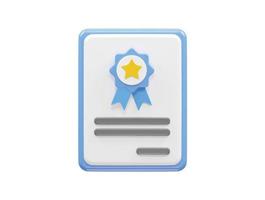 Certificate seo icon 3d render illustration vector