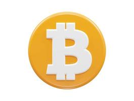 Bitcoin 3d icon render vector illustration