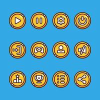 Cute Outlined Game Apps Button Icon vector