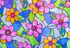 Image of a multicolored stained glass window photo