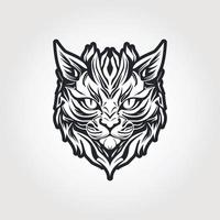 cat head logo mascot emblem. vector illustration