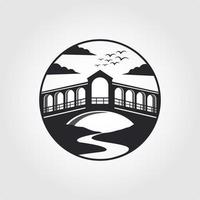 rialto puente y río logo vector símbolo ilustración diseño, creativo puente logo diseño